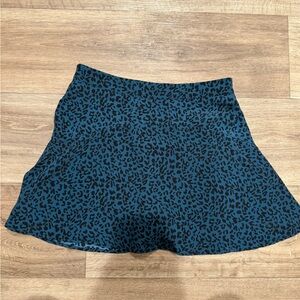 Altar'd State Black and Blue Cheetah Print Skirt with Built in Shorts / Skort